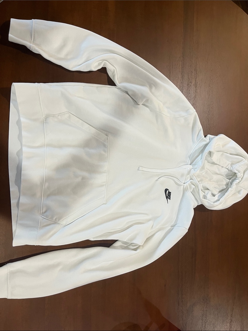 Nike White Hoodie with Black Swoosh